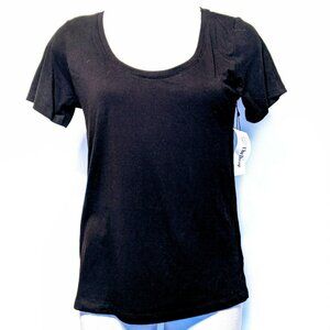 The Drop XS Womens Short-Sleeve Scoop Neck Black Casual Shirt